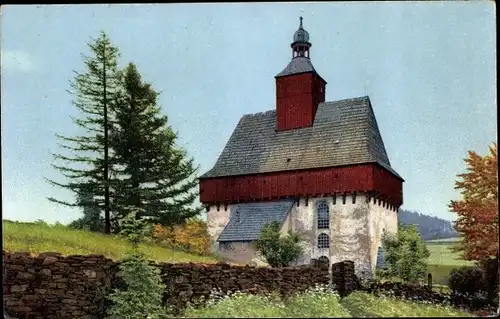 Ak Großrückerswalde im Erzgebirge, Blick auf die Kirche