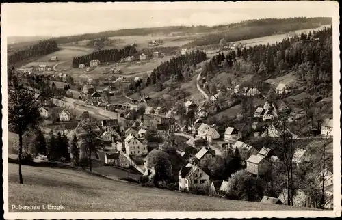 Ak Pobershau Marienberg im Erzgebirge, Totalansicht von Ort