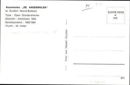 Ak Zundert Nordbrabant Niederlande, De Akkermolen