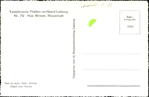 Ak Nieuwstad Lochem Gelderland Niederlande, Huis Wittem