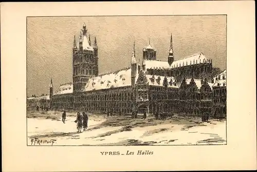 Künstler Ak Ypres Ypern Westflandern, Les Halles