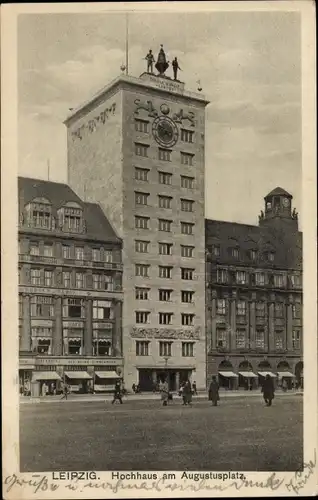 Ak Leipzig in Sachsen, Hochhaus am Augustusplatz