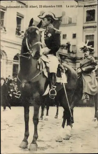 Ak König Albert I. von Belgien, Avenement le 23 décembre 1909, Place Royale