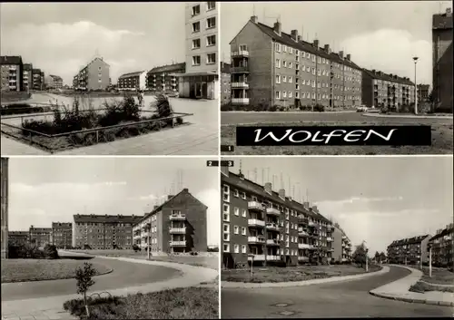 Ak Wolfen in Sachsen Anhalt, Bertolt Brecht Straße, Erich Weinert Ring, Goethestraße, Wohngebäude