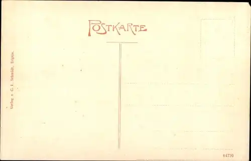 Ak Triptis in Thüringen, Gesamtansicht, Partie am alten Turm, Bahnhofstraße, Markt, Schule, Kirche