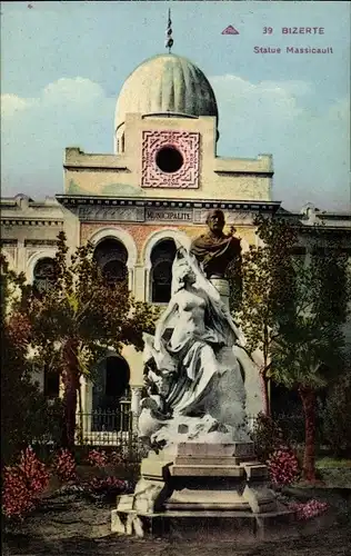 Ak Bizerte Tunesien, Statue Massicault