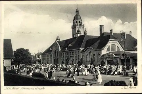 Ak Świnoujście Swinemünde Pommern, Blick auf das Kurhaus, Promenade
