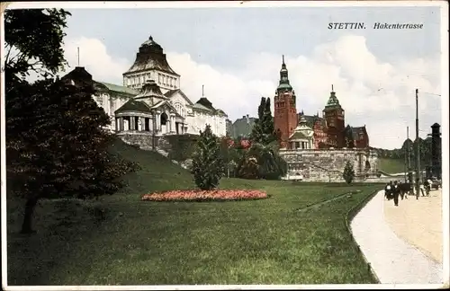 Ak Szczecin Stettin Pommern, Hakenterrasse