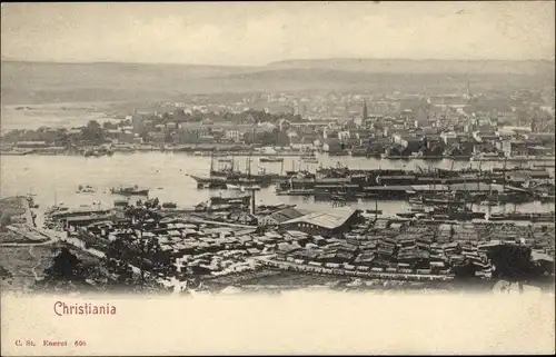 Ak Christiania Oslo Norwegen, Totalansicht