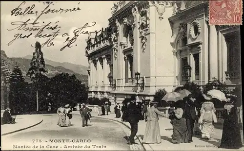 Ak Monte Carlo Monaco, Montee de la Gare, Arrivee du Train