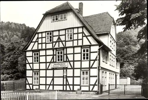 Ak Stolberg im Harz, Jugendherberge Thomas Müntzer, Fachwerkhaus