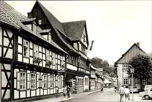Ak Stolberg im Harz, Straßenpartie, Fachwerkhaus, VEB Feingebäck