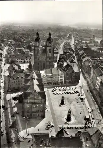 Ak Lutherstadt Wittenberg, Marktplatz, Kirche, Denkmäler