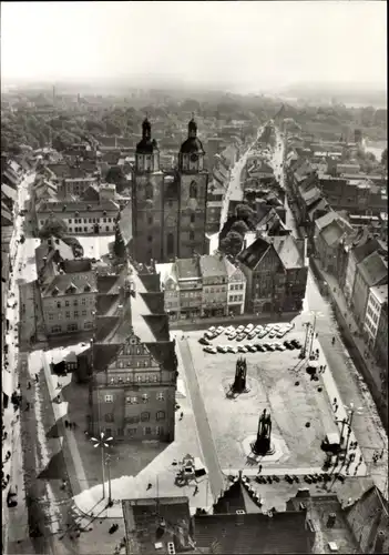 Ak Lutherstadt Wittenberg, Marktplatz, Kirche, Denkmäler