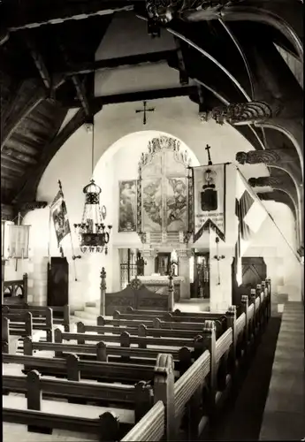 Ak Lützen im Burgenlandkreis, Inneres der Gustav-Adolf-Kapelle, Altar