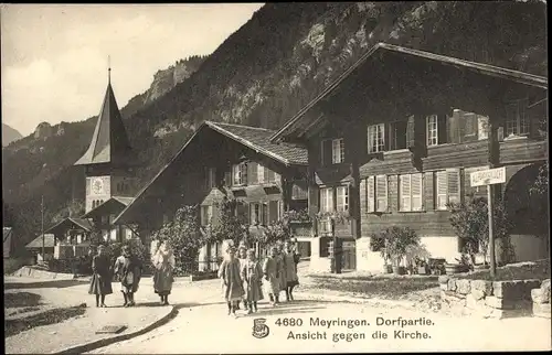 Ak Meyringen Meiringen Kanton Bern, Dorfpartie, Kirche