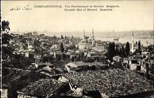 Ak Konstantinopel Istanbul Türkei, Bosphore, Vue panoramique de Scutari