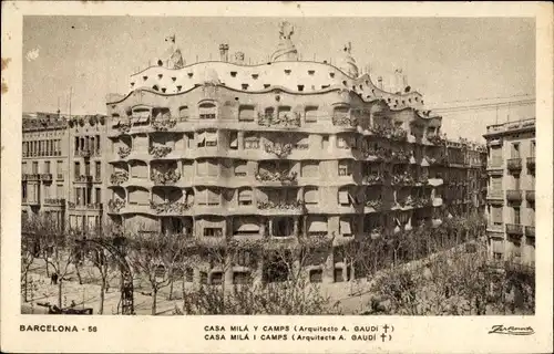 Ak Barcelona Katalonien Spanien, Casa Milá i Camps