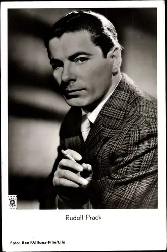 Ak Schauspieler Rudolf Prack, Portrait, Zigarette, Autogramm