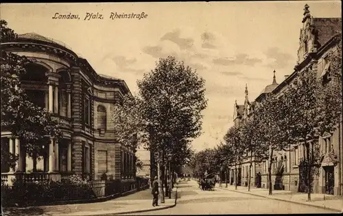 Ak Landau in der Pfalz, Rheinstraße