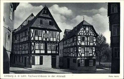 Ak Limburg an der Lahn Hessen, zwei Fachwerkhäuser in der Altstadt