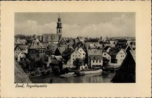 Ak Lauf an der Pegnitz in Mittelfranken Bayern, Pegnitzpartie