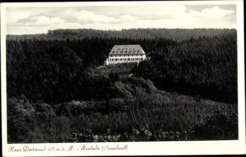 Ak Meschede im Hochsauerland, Haus Dortmund, Jugendherberge, Ferienheim, Panorama, Wald