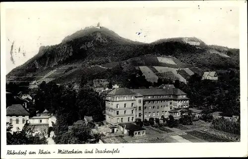 Ak Rhöndorf am Rhein Bad Honnef, Mütterheim und Drachenfels