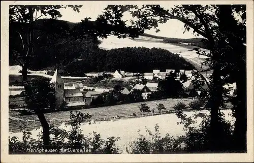 Ak Heringhausen Diemelsee Hessen, Blick auf den Ort