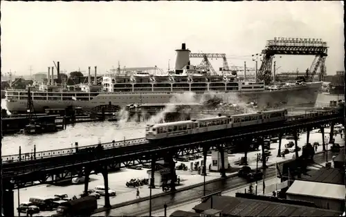 Ak Hamburg Mitte Altstadt, Hansahafen, Vorsetzen und Überseebrücke