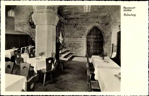 Ak Nürnberg in Mittelfranken, Nassauer Keller, histor. Weinrestaurant, Inh. Walthierer