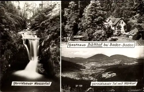 Ak Geroldsau Lichtental Baden Baden, Geroldsauer Wasserfall, Gasthof Bütthof, Merkur