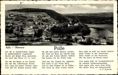 Ak Polle an der Weser, Ortpanorama