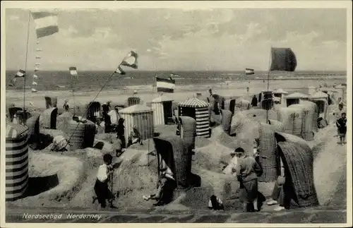 Ak Nordseebad Norderney Ostfriesland, Strandpartie