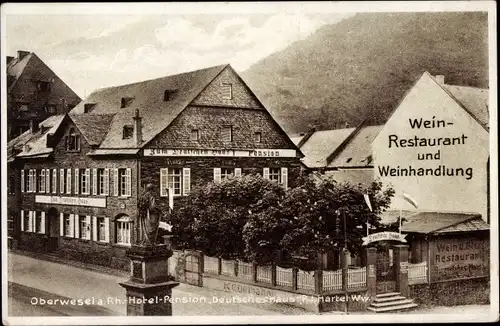 Ak Oberwesel am Rhein, Hotel Pension Deutsches Haus