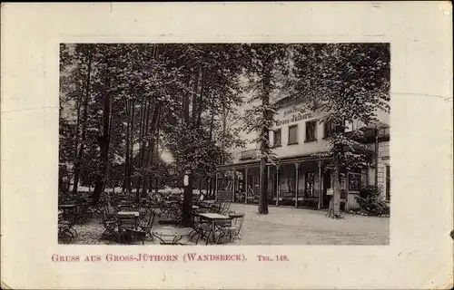 Ak Hamburg Wandsbek Jüthorn, Gasthof, Terrasse