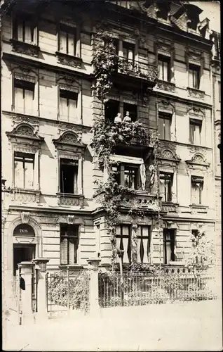 Foto Ak Worms am Rhein, Blick auf Haus