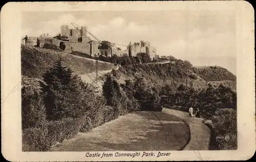 Ak Dover Kent England, Castle from Connaught Park