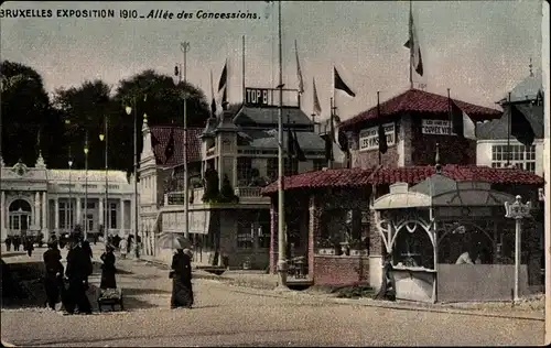 Ak Bruxelles Brüssel, Exposition 1910, Avenue des Concessions