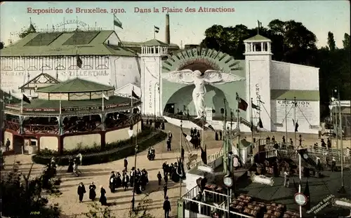 Ak Bruxelles Brüssel, Exposition, Weltausstellung 1910, dans la Plaine des Attractions