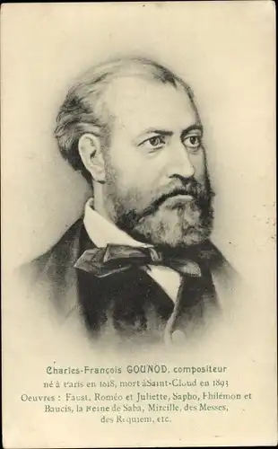 Ak Komponist Charles Francois Gounod, Portrait