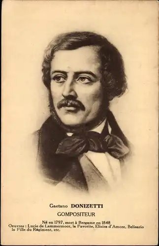 Ak Komponist Gaetano Donizetti, Portrait