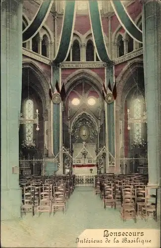 Ak Bon Secours Bonsecours Péruwelz Hennegau, Interieur de la Basilique