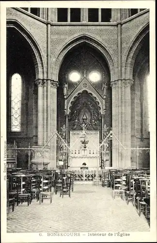 Ak Bon Secours Bonsecours Péruwelz Hennegau, Interieur de l'Eglise