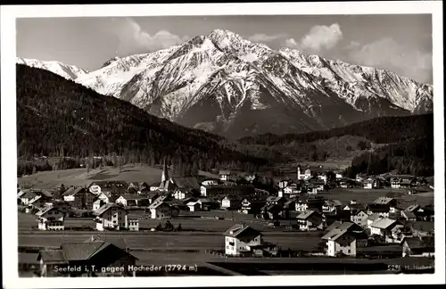 Ak Seefeld in Tirol, Ortsansicht gegen Hocheder