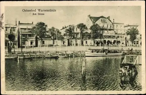 Ak Ostseebad Warnemünde Rostock, Am Strom, Boote