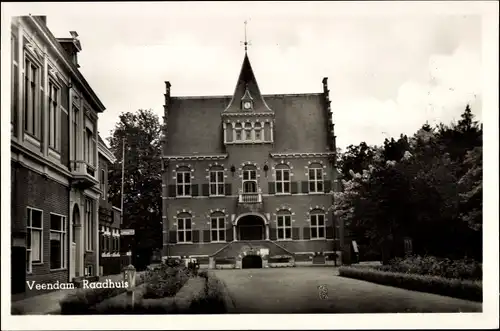 Ak Veendam Groningen Niederlande, Raadhuis