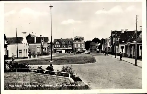 Ak Veendam Groningen Niederlande, Kerkstraat, Prins Hendrikkade