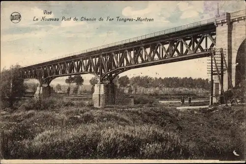 Ak Visé Wallonien Lüttich, Le Nouveau Pont de Chemin de Fer Tongres-Montzen