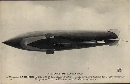 Ak Grandes Manoeuvres d'Automne, Dirigéable militaire La République, Französisches Luftschiff